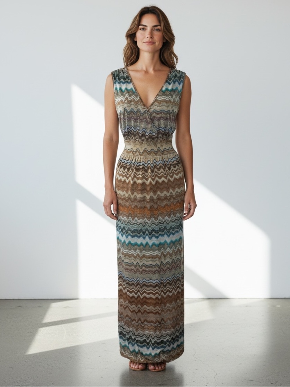 Mlle Gabrielle‎ Multicolor Print Maxi Dress